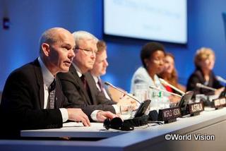 Kevin Jenkins, WVI President, addresses the UN General Assembly on behalf civil socity