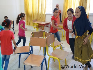 レクリエーション活動に参加するシリア難民の子どもたち