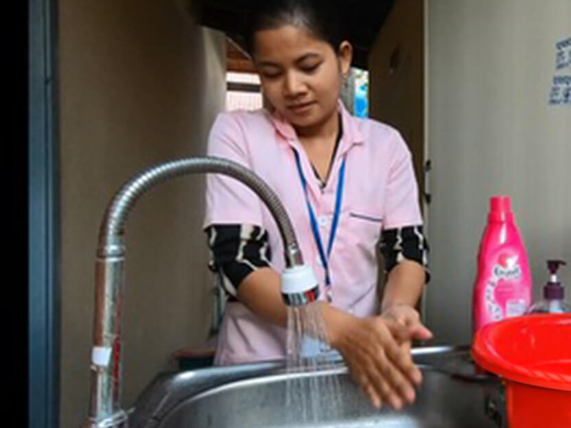 きれいな水で手を洗えるようになりました