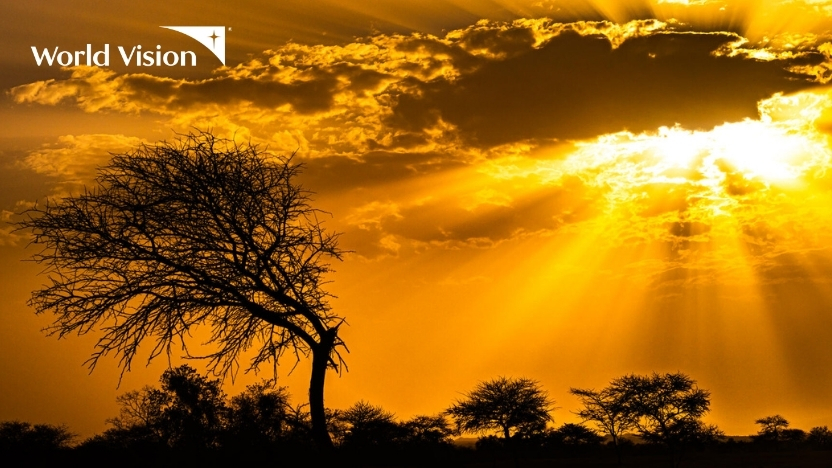 夕暮れ時の風景（チャド）