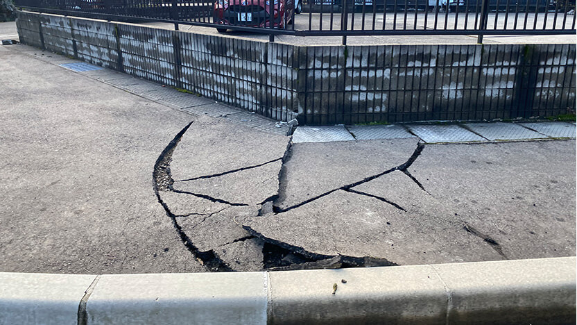 穴水町中心部にて