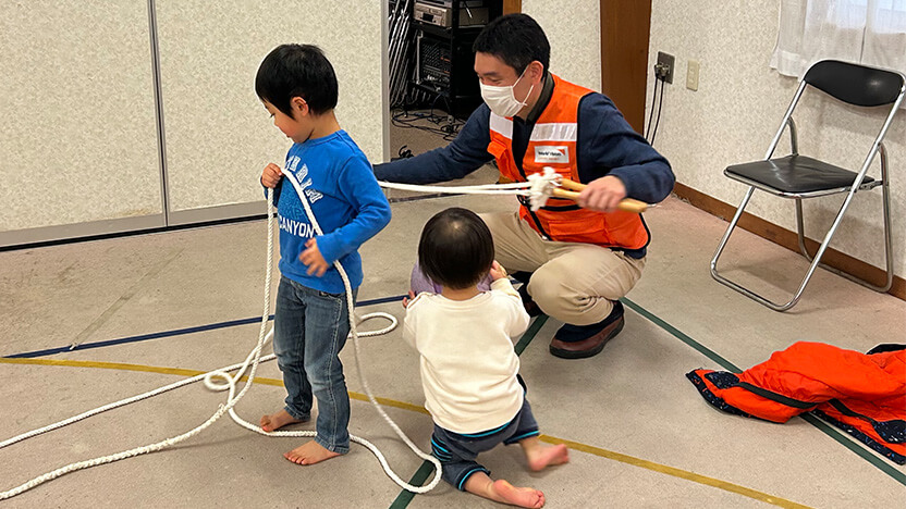 2/10研修開催中、WVJスタッフが子どもたちと過ごしました