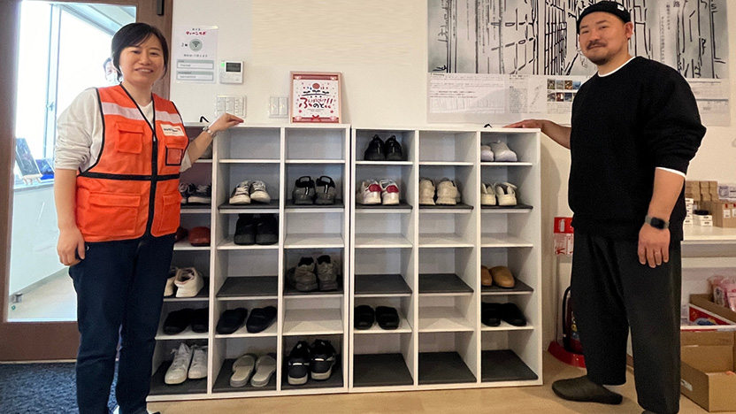 支援でお届けした下駄箱