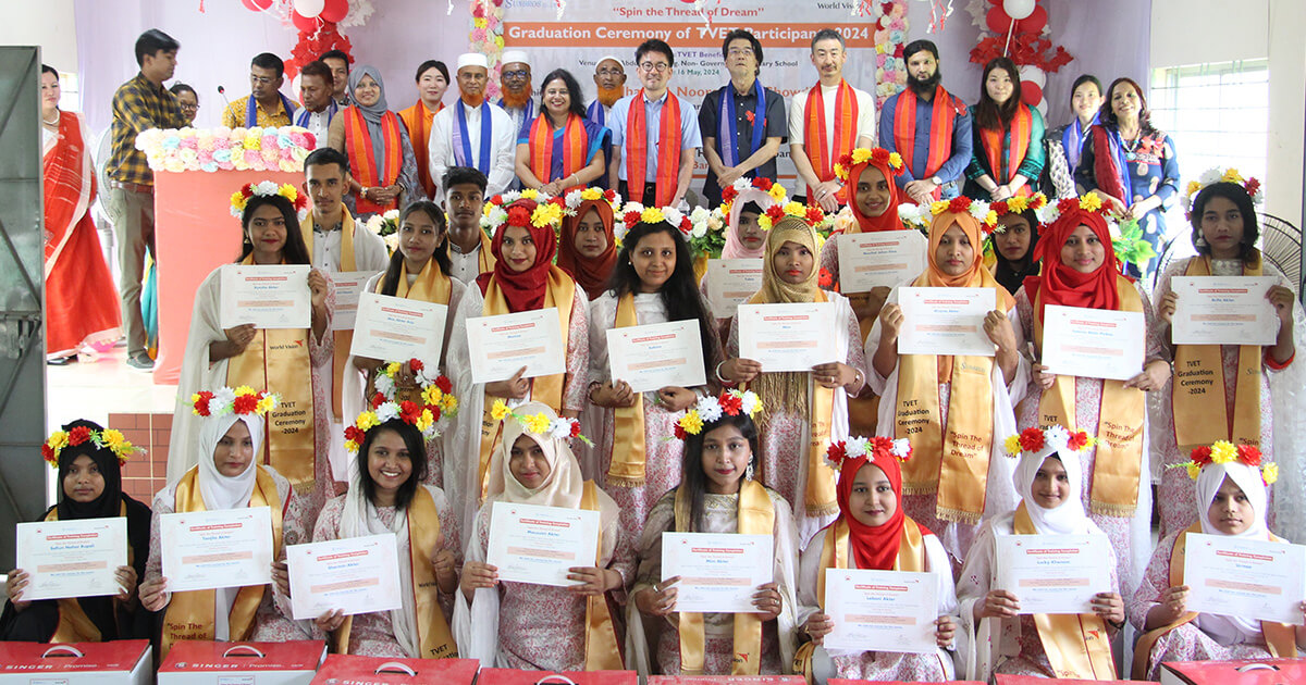 株式会社サンブロスご支援によるバングラデシュでの職業訓練が修了し、修了式を開催しました！