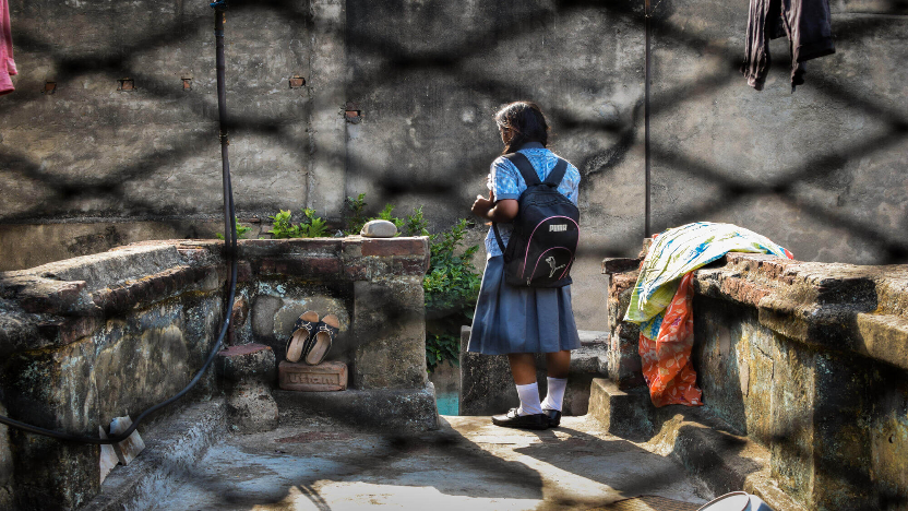 人身取引対策事業（ETIP）によって保護されたインドの女の子