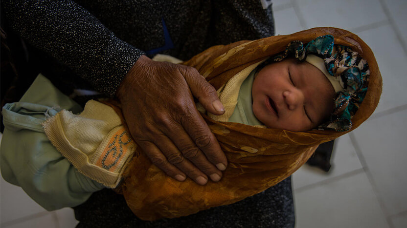 WVJの事業で建設した保健施設で生まれた新生児