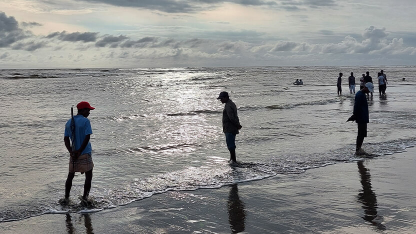 治安が落ちついた2024年8月、コックスバザールのビーチで撮影した空