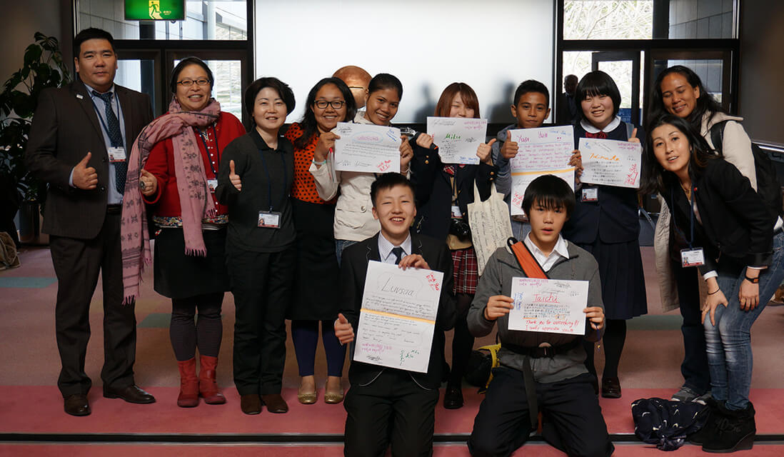 仙台市で開催された国連防災世界会議にモンゴルとインドネシアのチャイルドがワールド・ビジョンを代表して参加