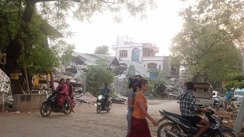 被害を受けた家屋