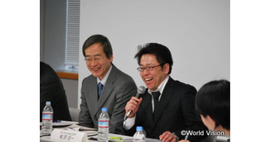 打ち解けてお話くださる、宮古市社会福祉協議会 有原氏(右)と、WVJ事務局長 片山(左)