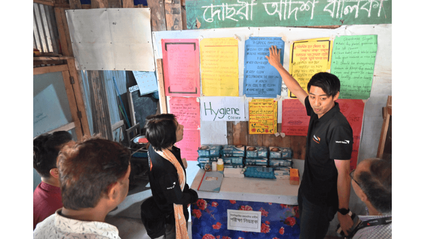 各校に設けた「衛生コーナー」。特に女子学生たちが、月経時に女性教師に相談したり、ナプキンなどの衛生用品を受け取れる場所となっています。