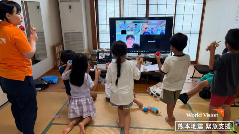 美里町の子どもの居場所。けん玉講習に盛り上がりました