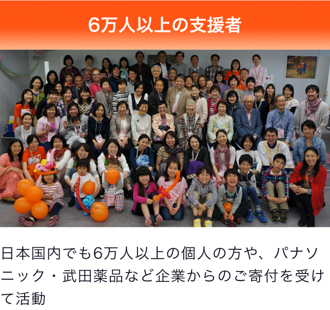 6万人以上の支援者