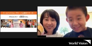グローバル教育サポーターの東尾理子さんが親子でご参加くださいました